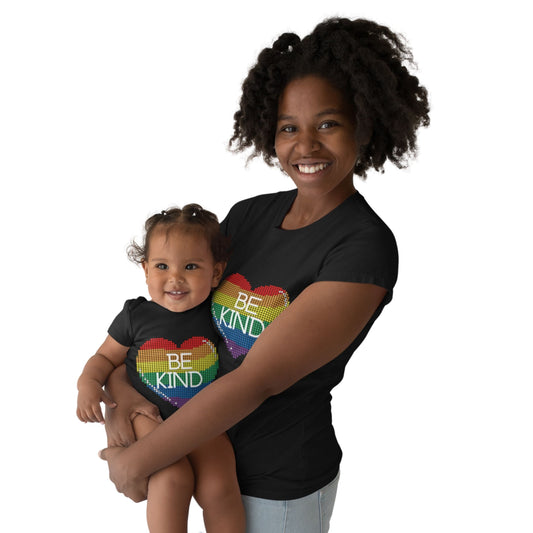 Be Kind Rainbow Heart Baby Jersey Short Sleeve T-Shirt