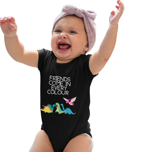 Friends Come in Every Colour Baby Short Sleeve One Piece Onesie