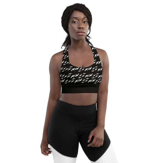 Patterned Extra Supportive Longline Sports/Yoga Bra