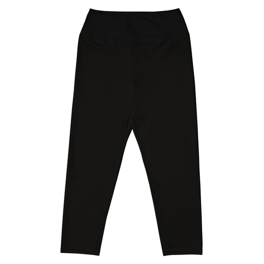 Yoga/Sports Solid Black Capri Leggings
