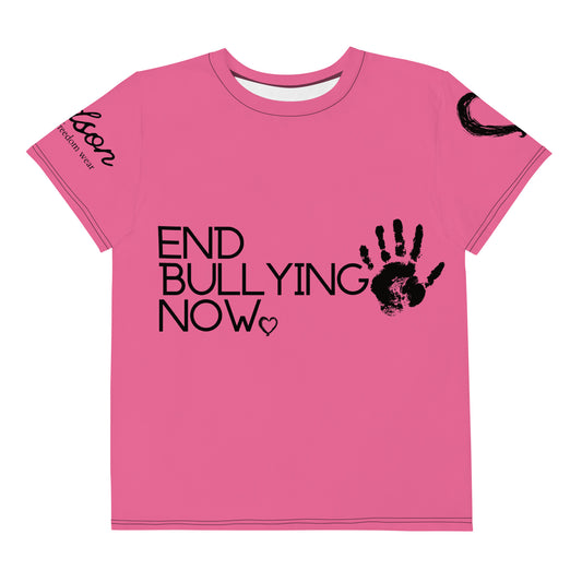 PINK SHIRT DAY End Bullying Now Youth Crew Neck T-Shirt (sizes 8-20)