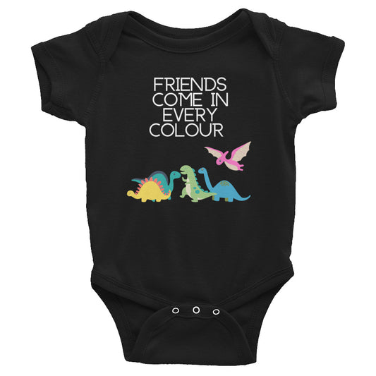 Friends Come in Every Colour Baby Short Sleeve One Piece Onesie