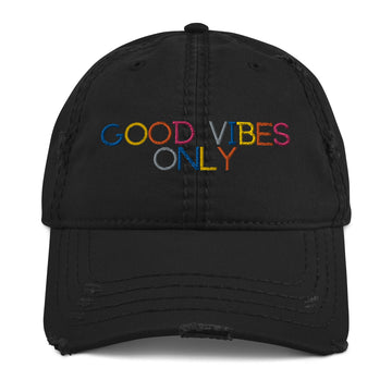 Good Vibes Only Distressed Dad Hat