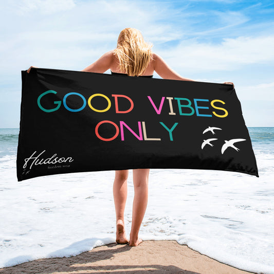 Good Vibes Only Rainbow Beach Towel