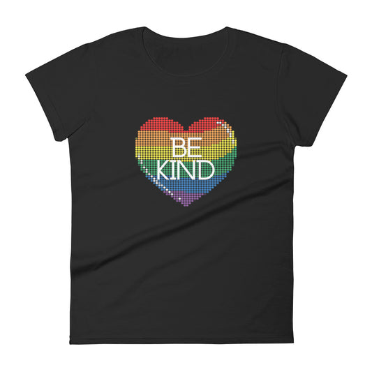 Be Kind Rainbow Heart Women's Short Sleeve T-Shirt