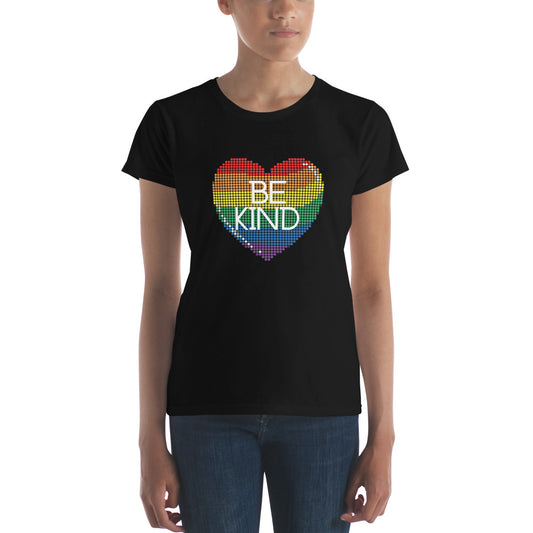 Be Kind Rainbow Heart Women's Short Sleeve T-Shirt
