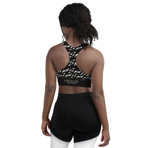 Patterned Extra Supportive Longline Sports/Yoga Bra