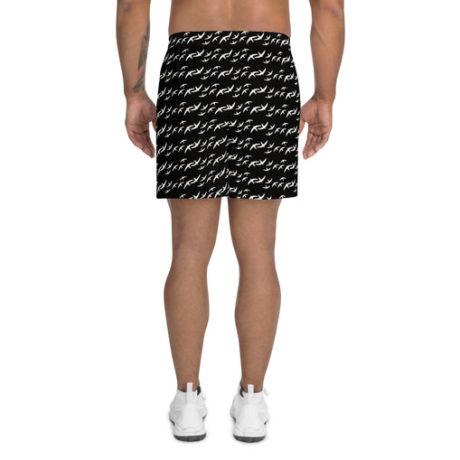 Men's Black Logo Athletic Long Shorts