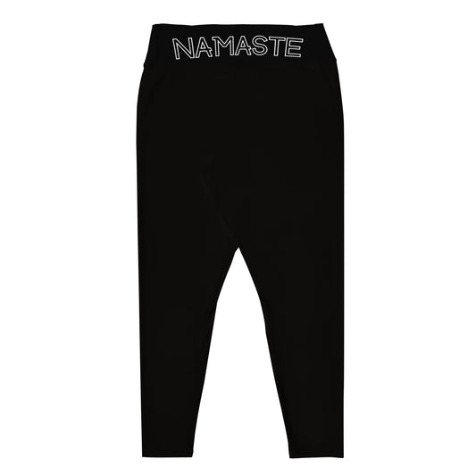 Namaste Solid Black Plus Size Yoga/Sport Leggings