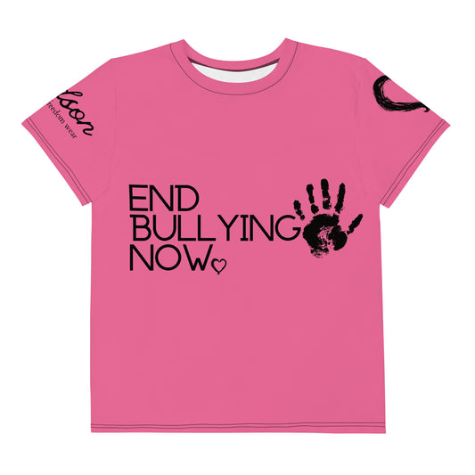 PINK SHIRT DAY End Bullying Now Youth Crew Neck T-Shirt (sizes 8-20)