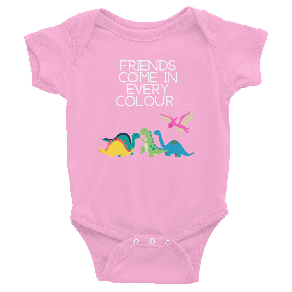 Friends Come in Every Colour Baby Short Sleeve One Piece Onesie