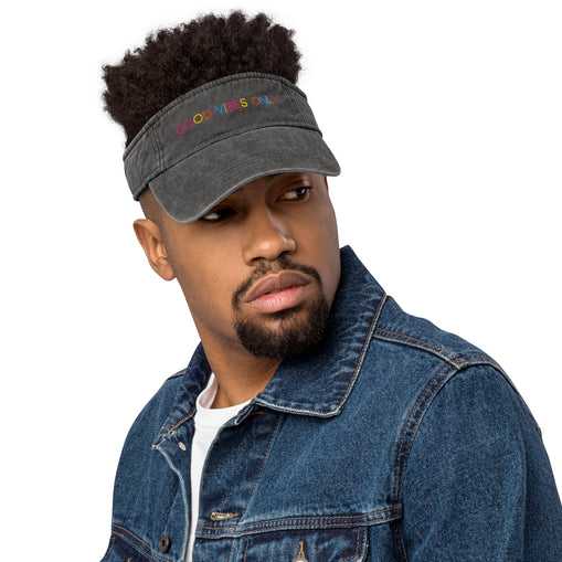 Good Vibes Denim Visor