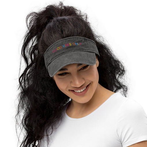 Good Vibes Denim Visor