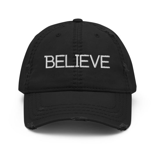 Believe Distressed Dad Hat