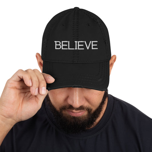 Believe Distressed Dad Hat