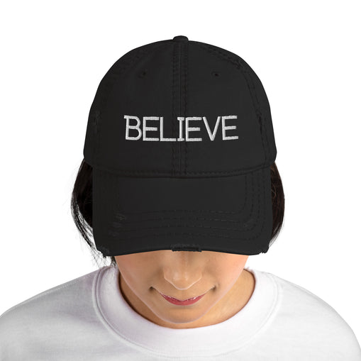 Believe Distressed Dad Hat