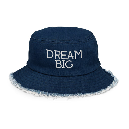 Dream Big Distressed Denim Bucket Hat