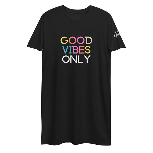 Good Vibes Organic Cotton T-Shirt Dress/Beach Cover-Up