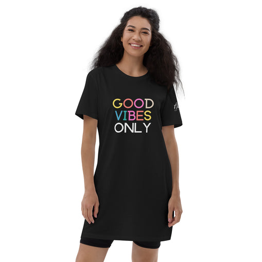 Good Vibes Organic Cotton T-Shirt Dress/Beach Cover-Up