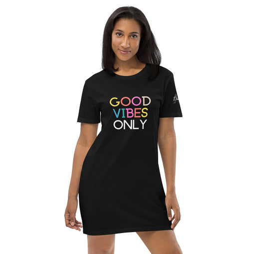 Good Vibes Organic Cotton T-Shirt Dress/Beach Cover-Up