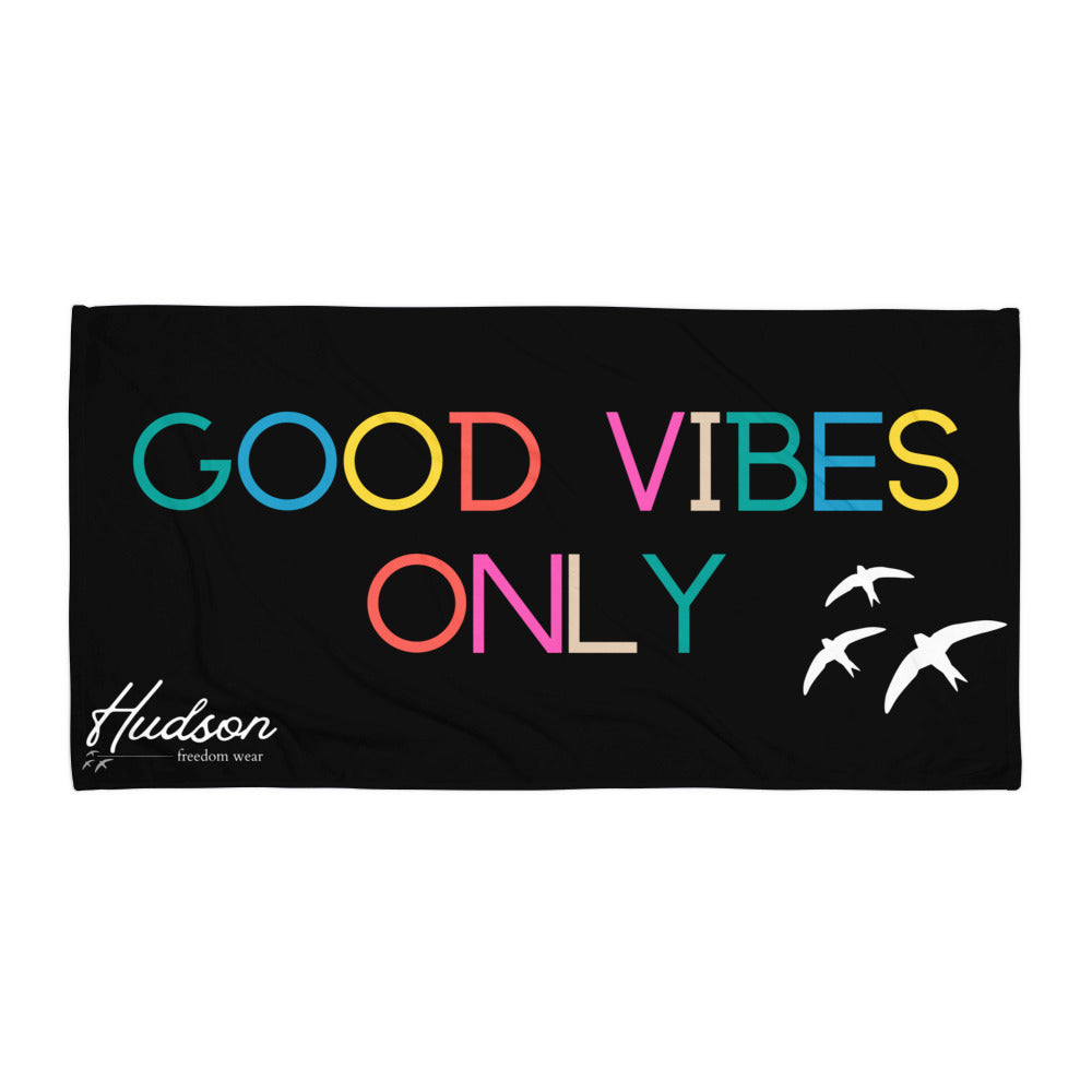 Good Vibes Only Rainbow Beach Towel