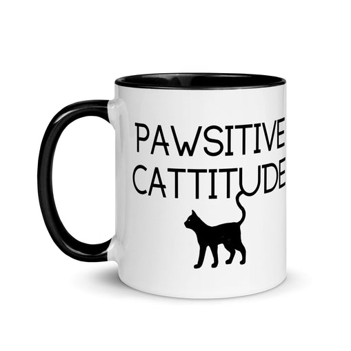 Pawsitive Cattitude Mug with Color Inside
