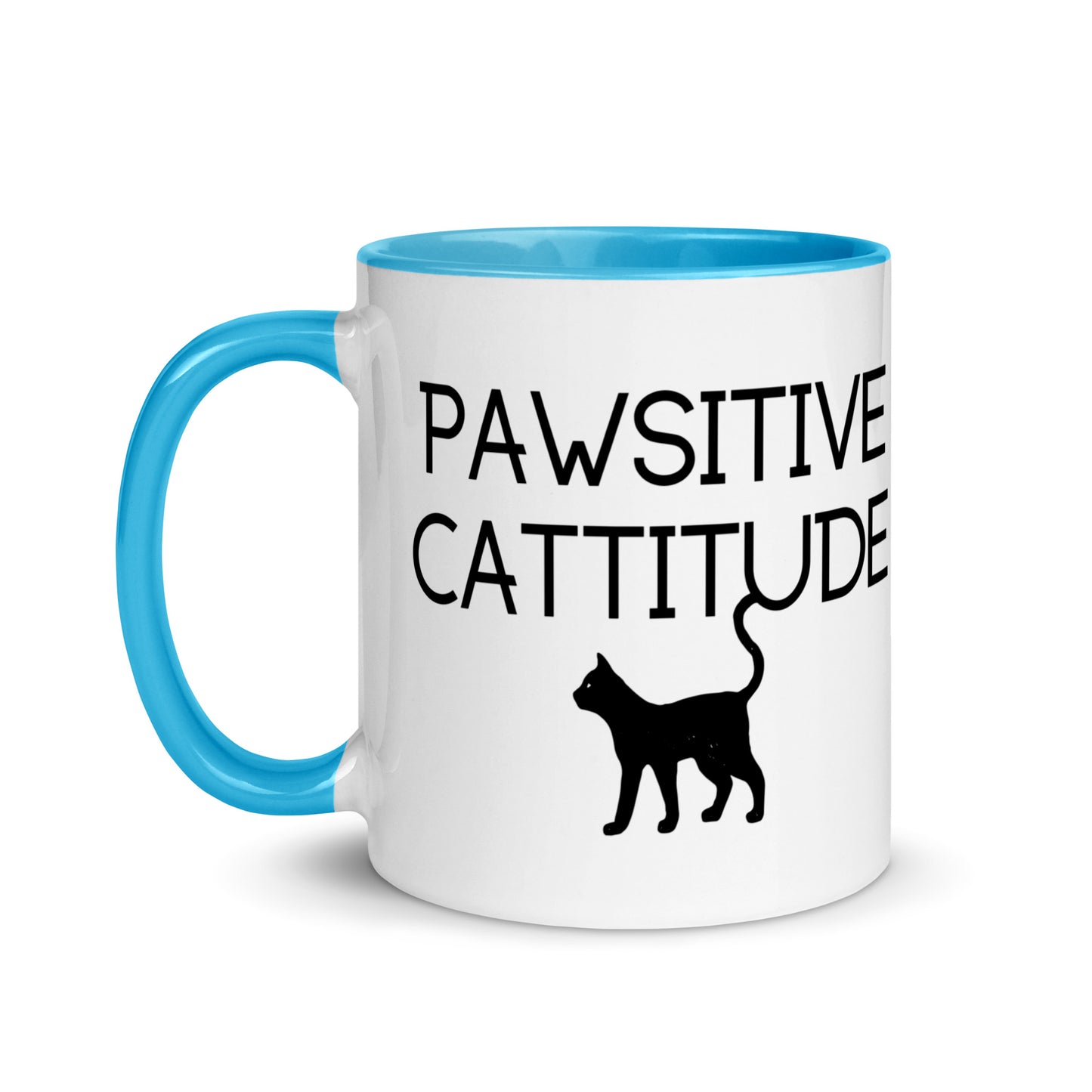 Pawsitive Cattitude Mug with Color Inside