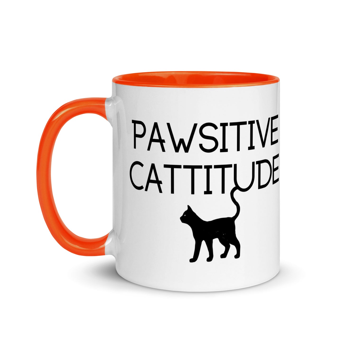 Pawsitive Cattitude Mug with Color Inside
