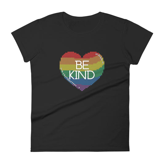 Be Kind Rainbow Heart Women's Short Sleeve T-Shirt