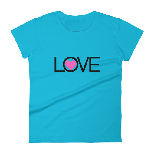 Love (with Pink Heart) Women's Short Sleeve T-Shirt