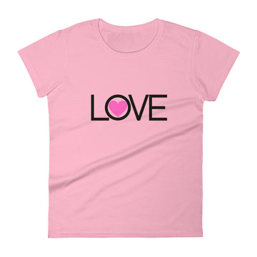 Love (with Pink Heart) Women's Short Sleeve T-Shirt