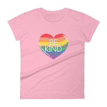 Be Kind Rainbow Heart Women's Short Sleeve T-Shirt