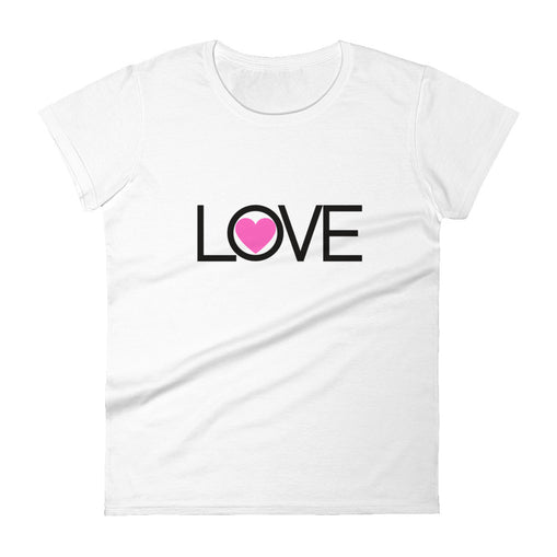 Love (with Pink Heart) Women's Short Sleeve T-Shirt